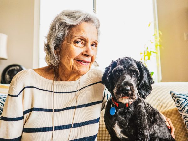 A resident and her dog