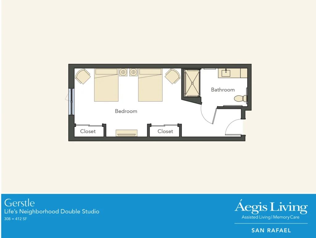 double studio apartment floorplan