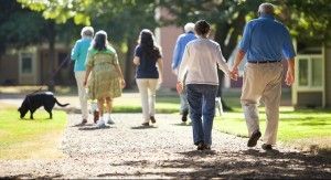 Group from Aegis of Redmond on stroll seen from rear