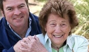 mother and son smiling together