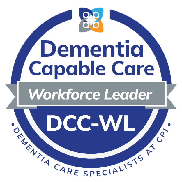 Dementia Care Workforce Leader emblem by CPI.