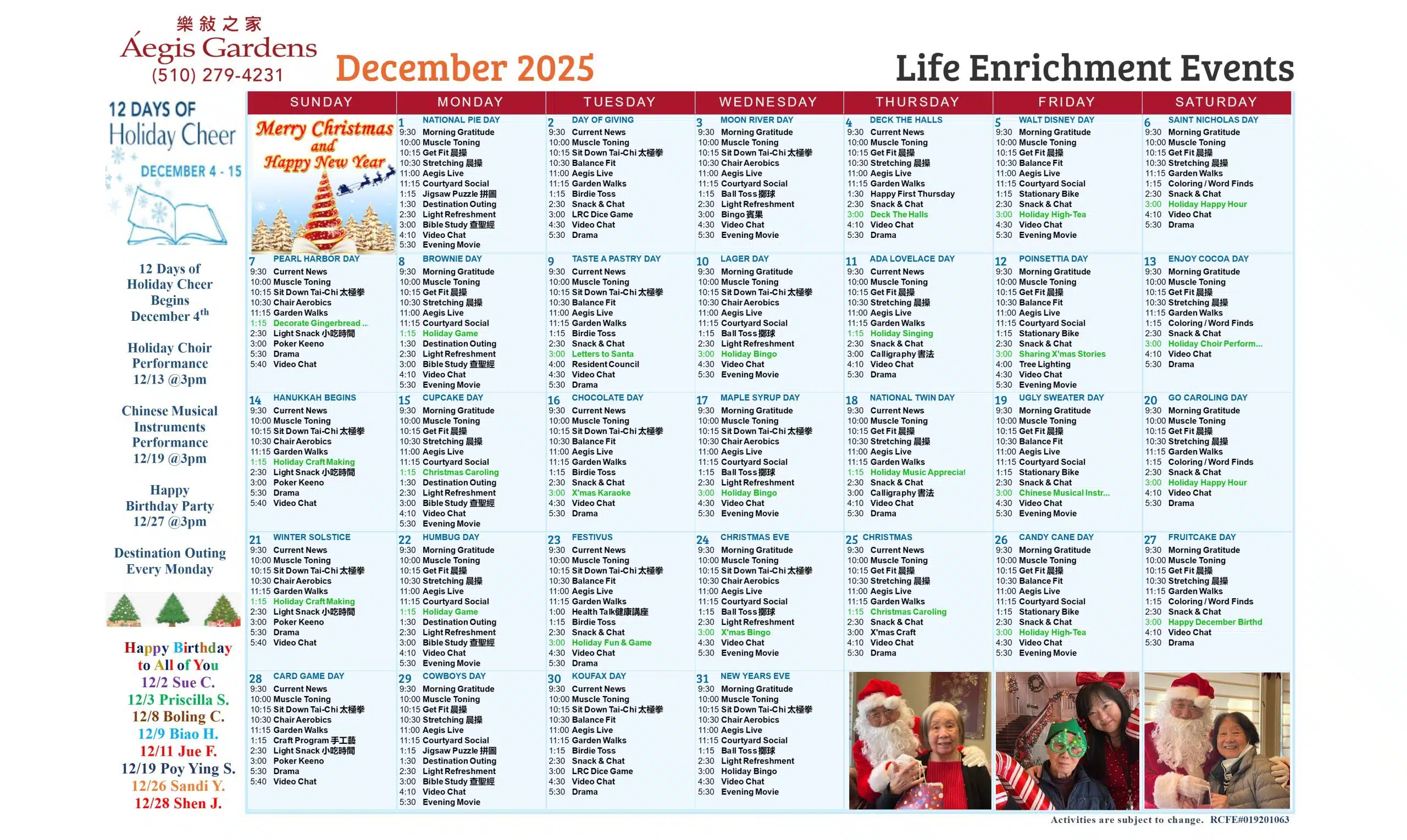 Activity Calendar Image